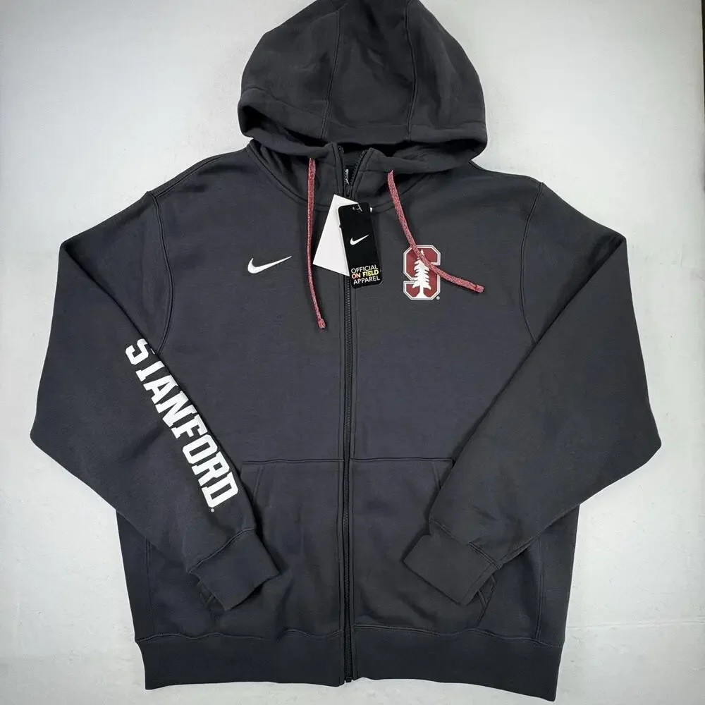 Stanford Cardinal Sweatshirt Mens XL Gray NCAA Football Nike Zip Hoodie NEW